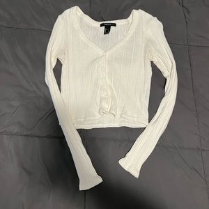 WHITE BUTTON UP LONG SLEEVE SMALL